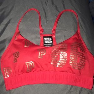Pink sports bra